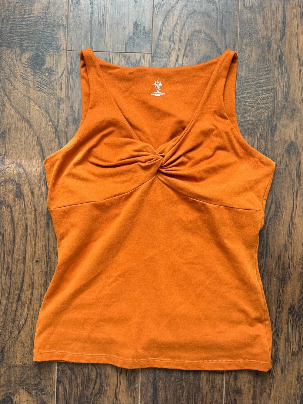 Prana Orange Twist Front Scoop Neck Tank Top Size XL